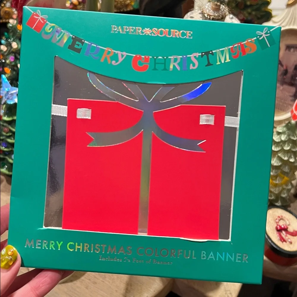 Paper Source MERRY CHRISTMAS Red and Green Christmas Banner